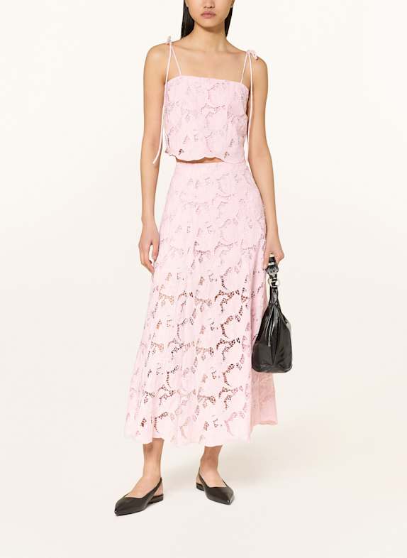 MRS & HUGS Cropped-Top aus Spitze HELLROSA