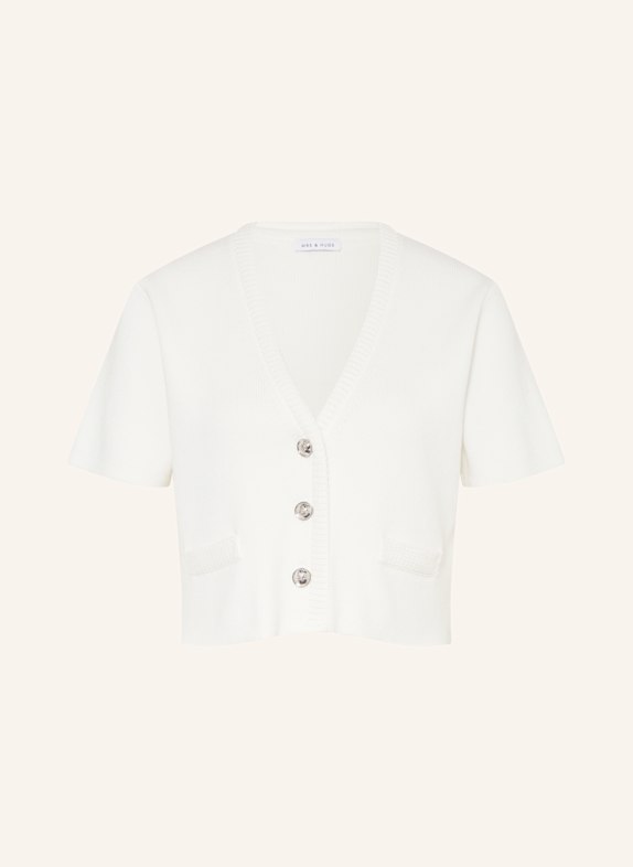 MRS & HUGS Cropped-Strickjacke WEISS