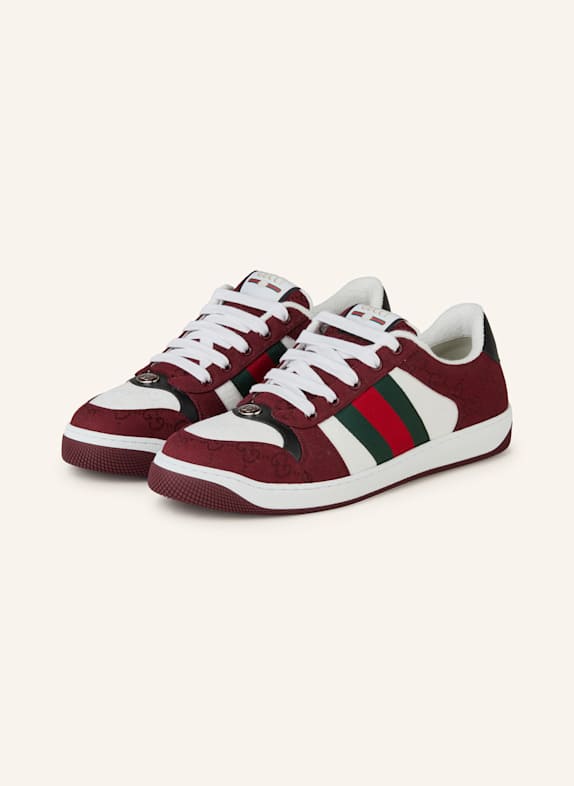 GUCCI Sneaker SCREENER WEISS/ DUNKELROT/ DUNKELGRÜN