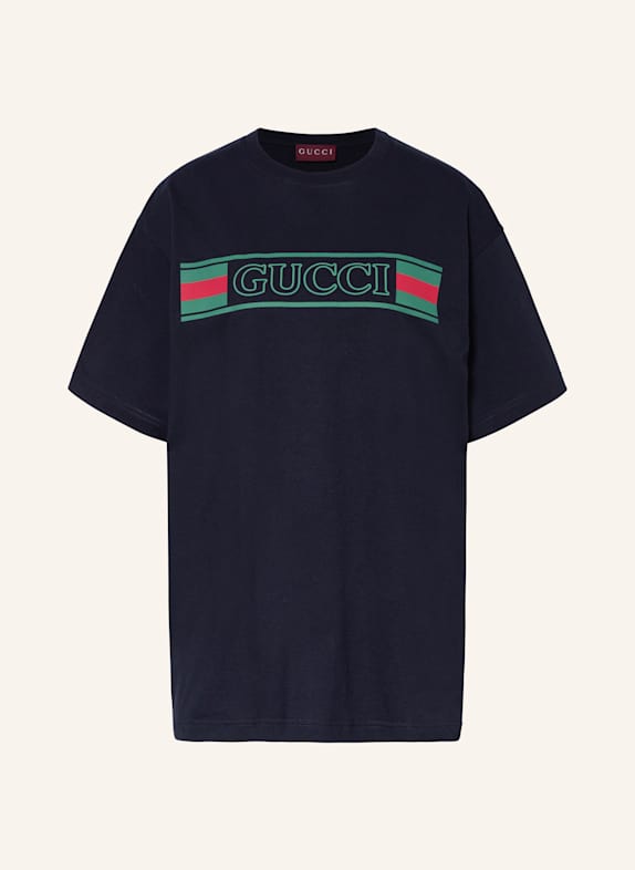 GUCCI T-shirt GRANATOWY/ ZIELONY/ CZERWONY