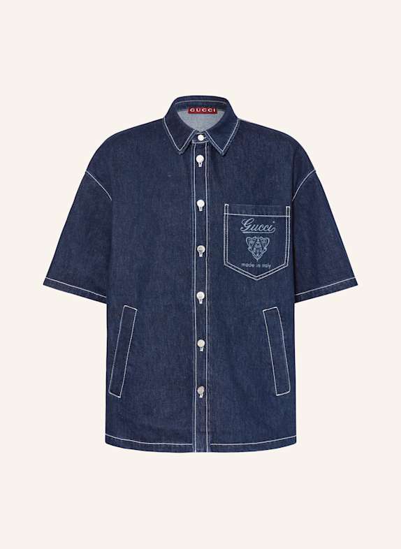 GUCCI Jeanshemd Comfort Fit DUNKELBLAU