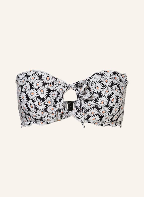 HUGO Bandeau-Bikini-Top RUFFLE HELLGRAU/ HELLORANGE/ SCHWARZ