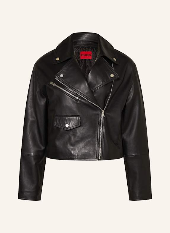 HUGO Lederjacke LARIDAS SCHWARZ