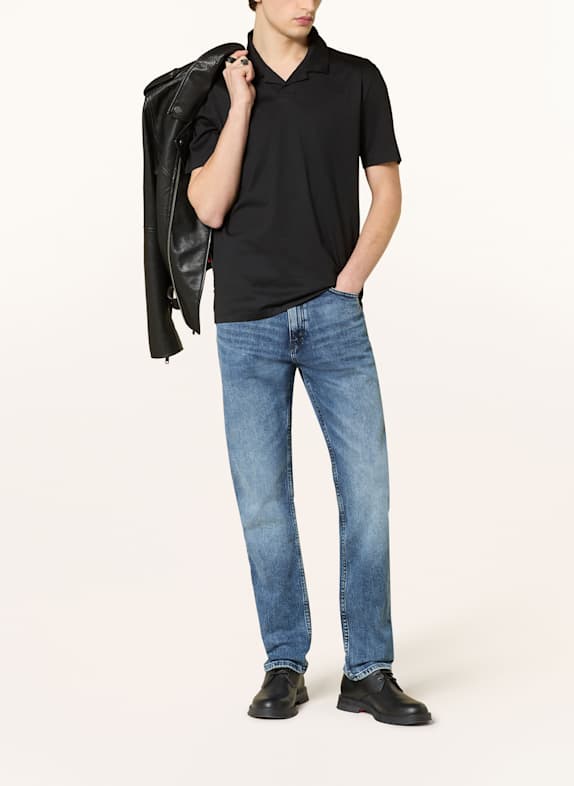 HUGO Jersey poloshirt DIMERSPOLO ZWART