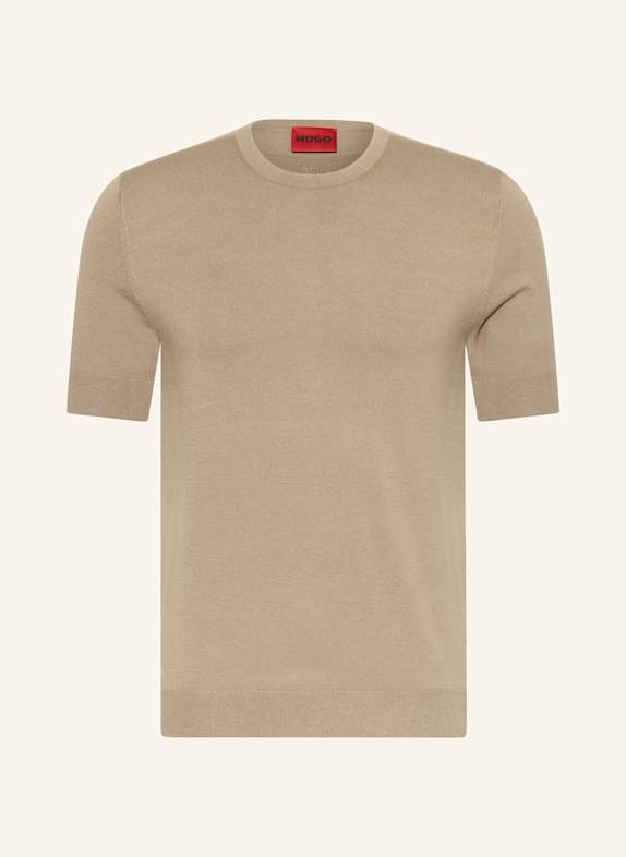 HUGO Strickshirt SAN CARL HELLBRAUN