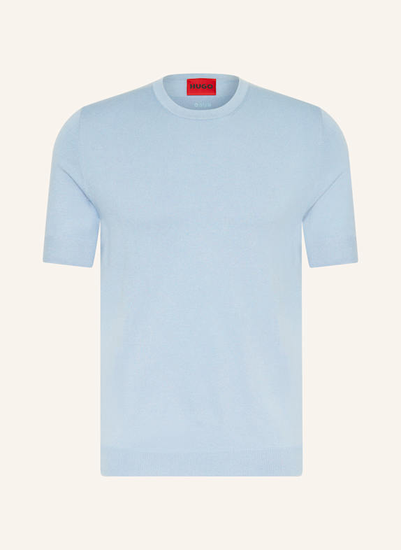 HUGO Strickshirt SAN CARL HELLBLAU