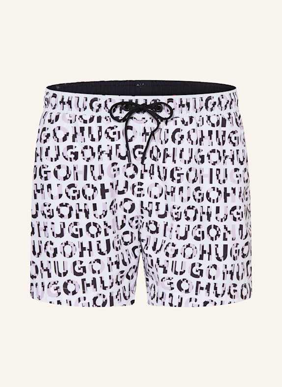 HUGO Badeshorts TORTUGA WEISS/ HELLLILA/ SCHWARZ