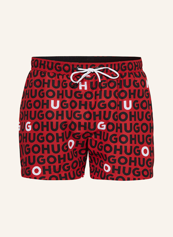 HUGO Badeshorts TORTUGA ROT/ SCHWARZ/ WEISS