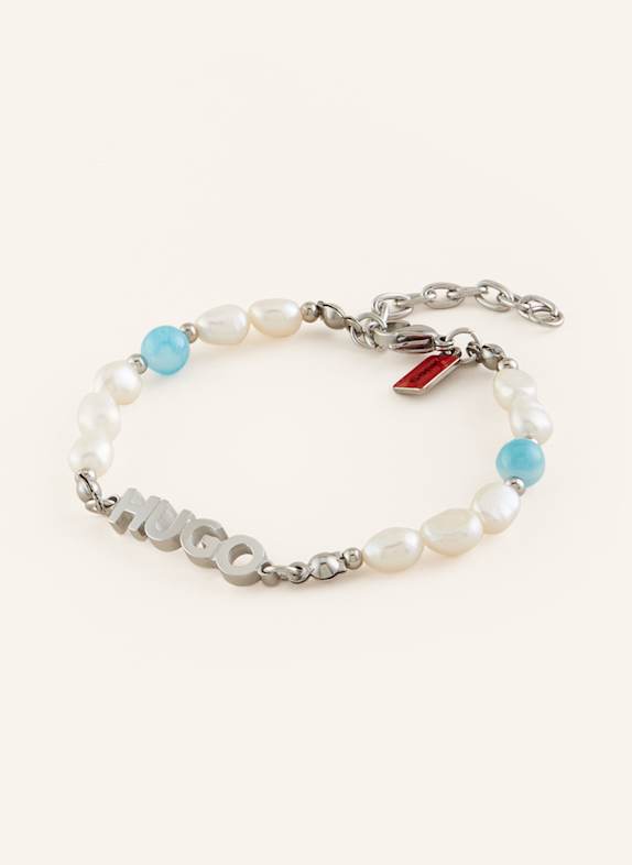 HUGO Armband SHELLBEADS SILBER/ WEISS/ HELLBLAU