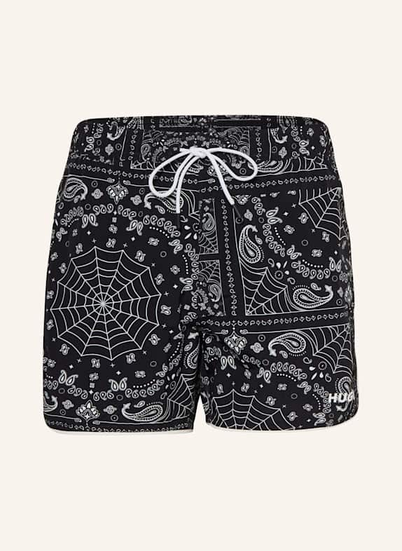 HUGO Badeshorts RIK SCHWARZ/ WEISS