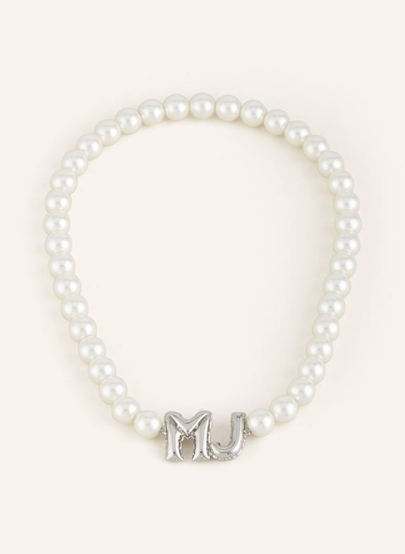 MARC JACOBS Halskette THE BALLOON PEARL NECKLACE WEISS/ SILBER