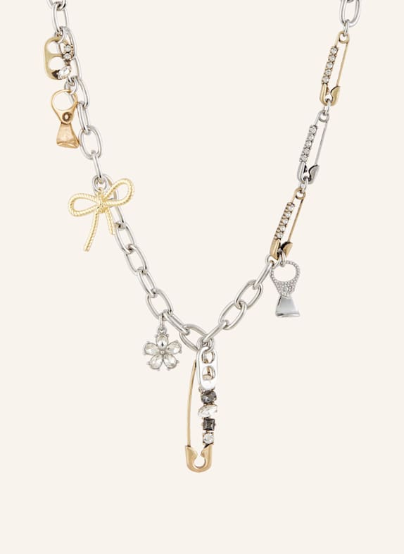 MARC JACOBS Halskette THE STICKER CHARM STATEMENT NECKLACE GOLD/ SILBER