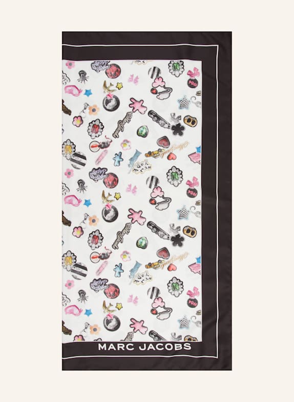 MARC JACOBS Tuch STICKER PRINT WEISS/ SCHWARZ/ ROSA
