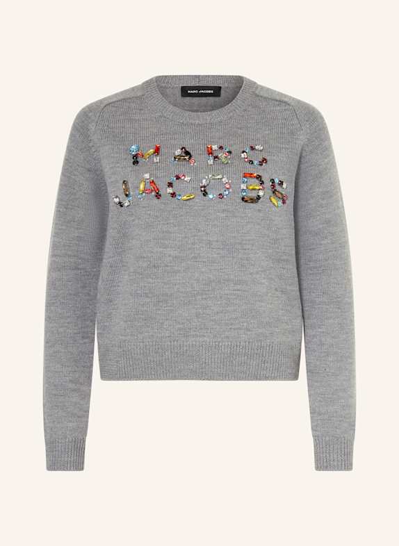MARC JACOBS Pullover mit Schmucksteinen GRAU
