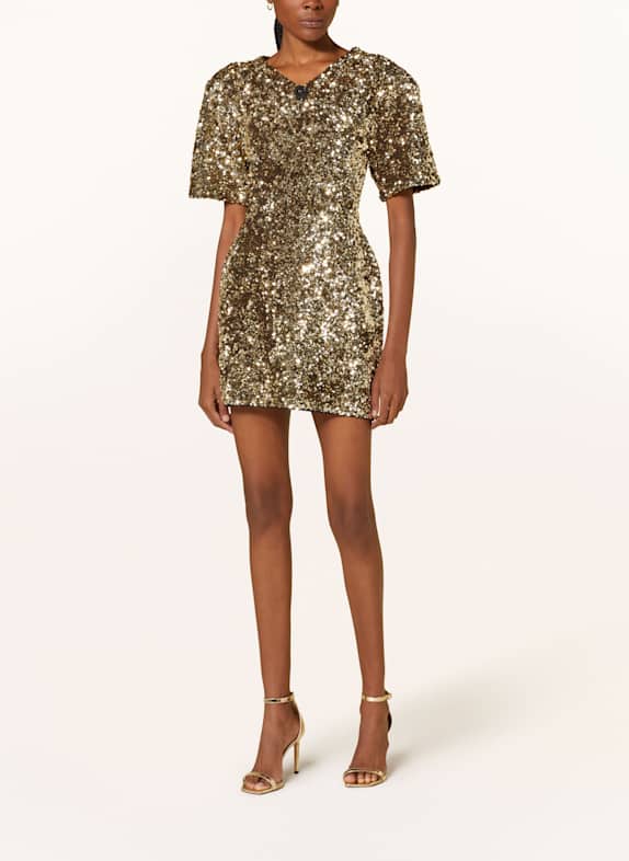 MARC JACOBS Etuikleid mit Pailletten GOLD