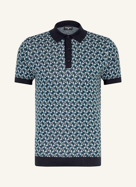 STRELLSON Strick-Poloshirt KITO DUNKELBLAU/ PETROL/ HELLGRAU