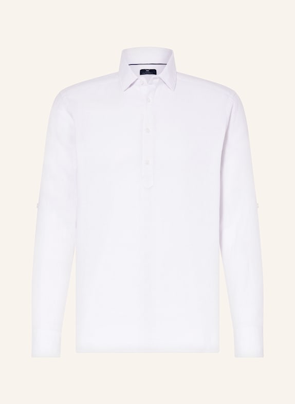 STROKESMAN'S Shirt modern fit with linen WHITE