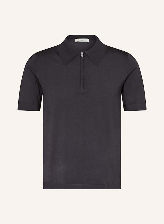 SANDRO Strick-Poloshirt SCHWARZ