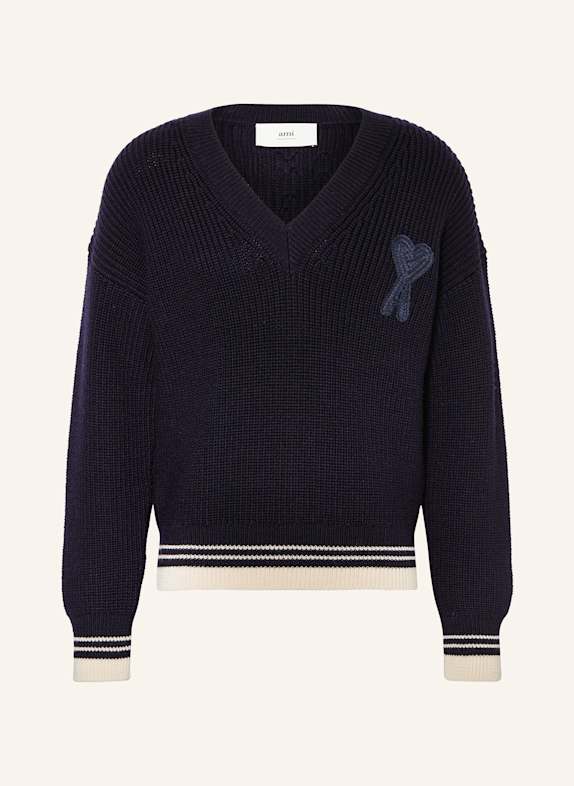 AMI PARIS Pullover DUNKELBLAU/ CREME