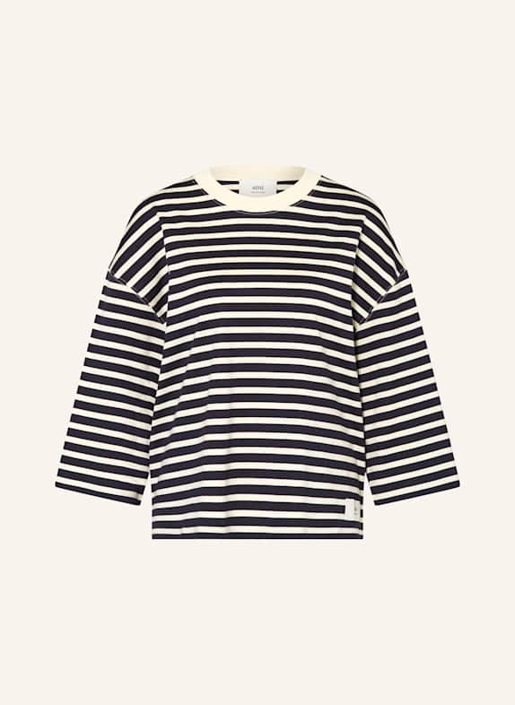 AMI PARIS Oversized-Shirt mit 3/4-Arm DUNKELBLAU/ ECRU
