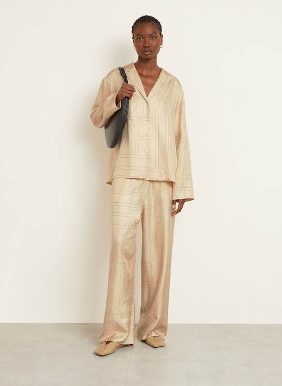 TOTEME Zijden blouse BEIGE / ZWART