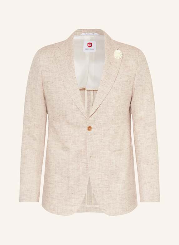 CG - CLUB of GENTS Anzugsakko PETERSON Slim Fit mit Leinen BEIGE