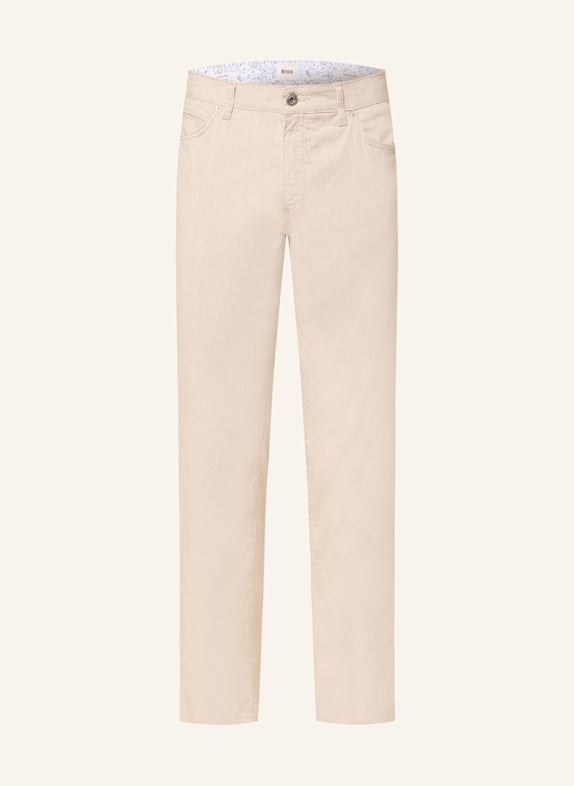 BRAX Hose CADIZ L Modern Fit mit Leinen BEIGE