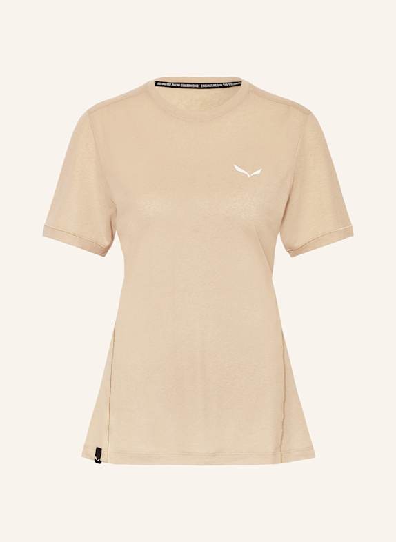SALEWA T-shirt PUEZ DRY'TON LIGHT BROWN