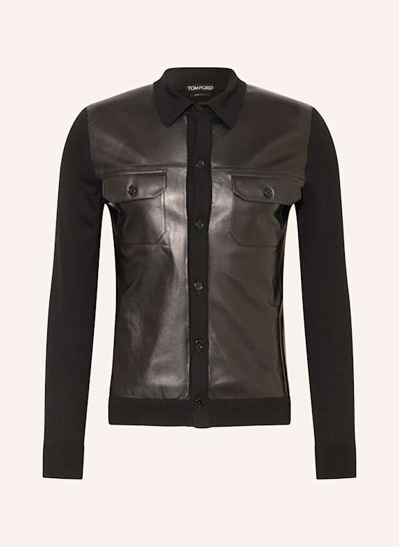 TOM FORD Overshirt in mixed materials BLACK