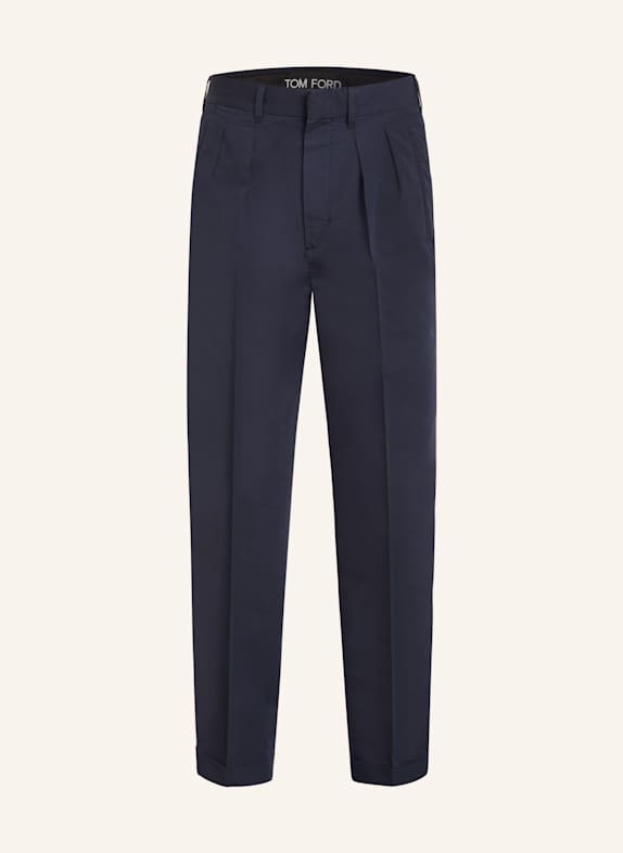 TOM FORD Trousers slim fit with silk DARK BLUE