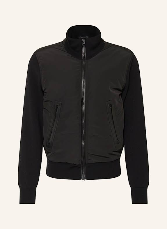 TOM FORD Bomber jacket in mixed materials BLACK