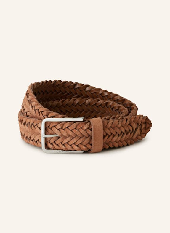 Calvin Klein Flechtgürtel aus Leder BRAUN