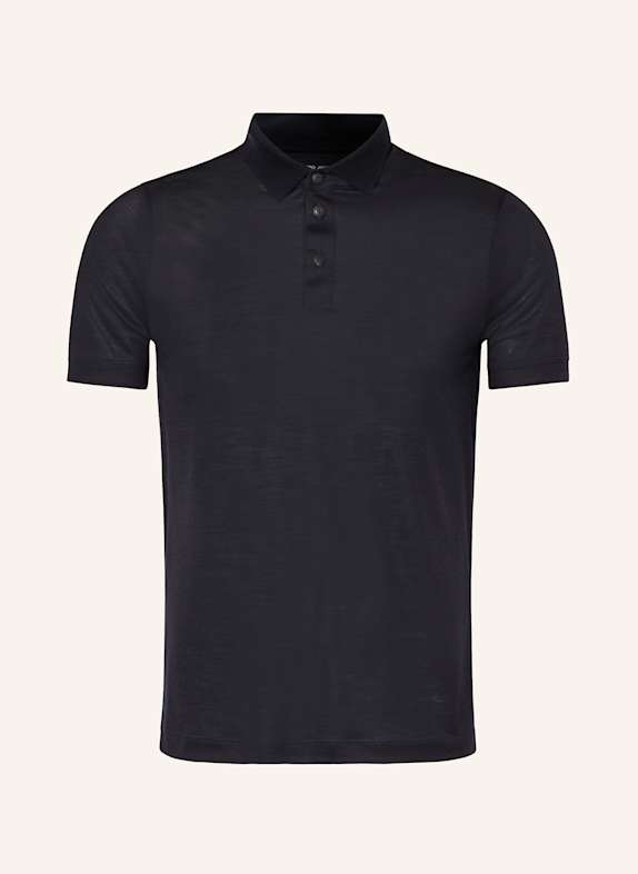 GIORGIO ARMANI Piqué-Poloshirt aus Merinowolle DUNKELBLAU