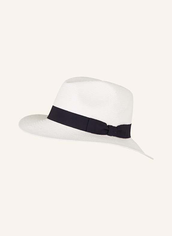 ETON Strohhut FEDORA WEISS/ DUNKELBLAU