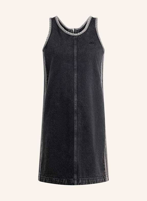adidas Originals ADICOLOR DENIM 3-STRIPE denim dress with tuxedo stripes BLACK