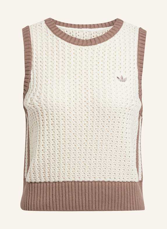 adidas Originals Bezrękawnik ADICOLOR KNITTED BIAŁY/ BRĄZOWY