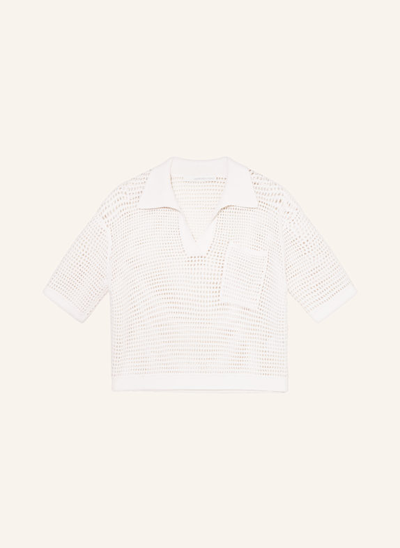 HERZEN'S ANGELEGENHEIT Knitted polo shirt with cashmere ECRU