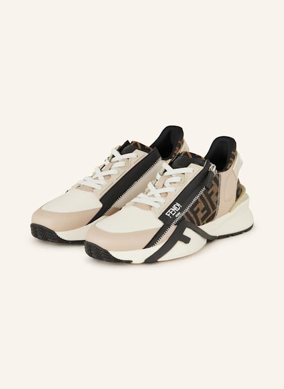 FENDI Slip-on-Sneaker FLOW BEIGE/ CREME/ DUNKELBRAUN