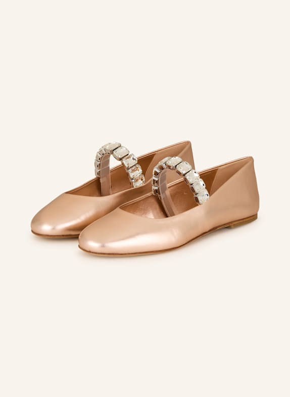 CASADEI Ballerinas mit Schmucksteinen NUDE