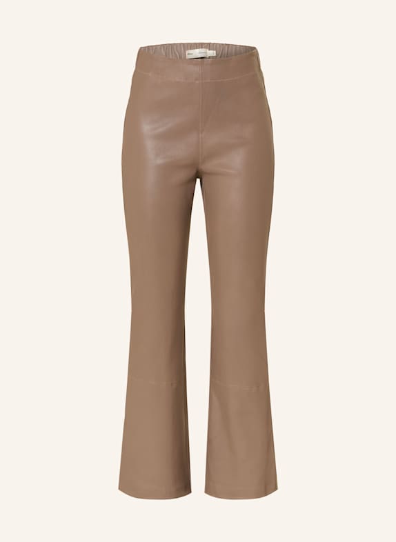 InWear cEDAR 7/8 trousers in leather LIGHT BROWN