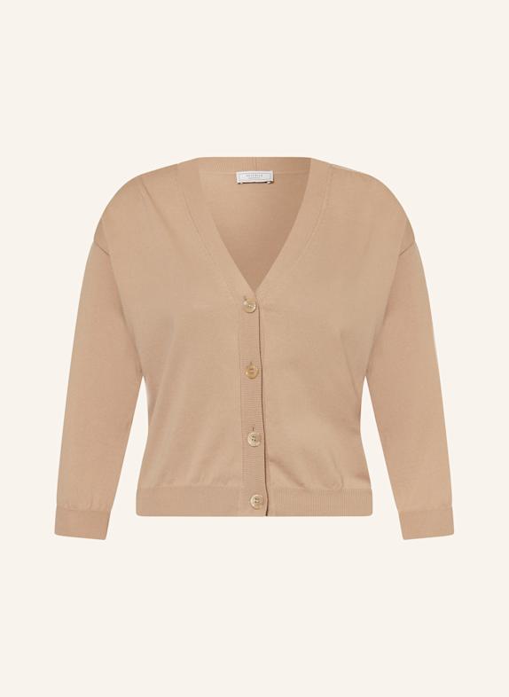 PESERICO Cardigan with 3/4 sleeves LIGHT BROWN