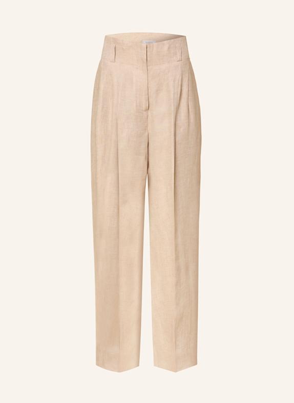 PESERICO Linen trousers LIGHT BROWN
