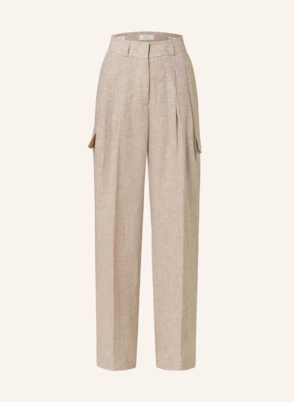 PESERICO Cargohose aus Leinen HELLBRAUN