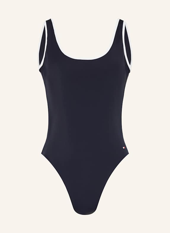 TOMMY HILFIGER Badeanzug DUNKELBLAU/ WEISS