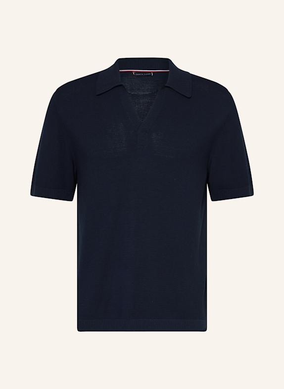 TOMMY HILFIGER Strick-Poloshirt Regular Fit DUNKELBLAU