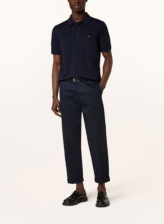 TOMMY HILFIGER Gebreid poloshirt DONKERBLAUW