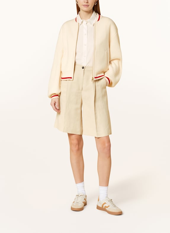 TOMMY HILFIGER Strickjacke CREME/ ROT