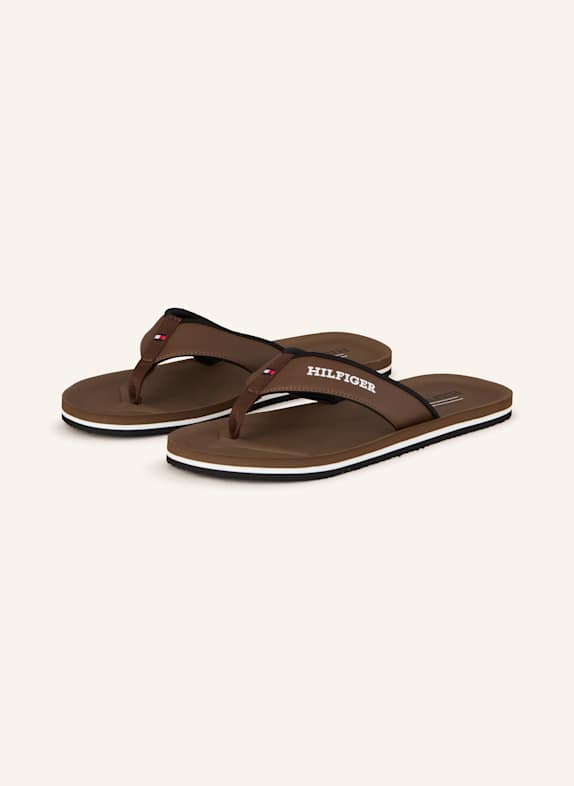 TOMMY HILFIGER Japonki BRĄZOWY/ CZARNY