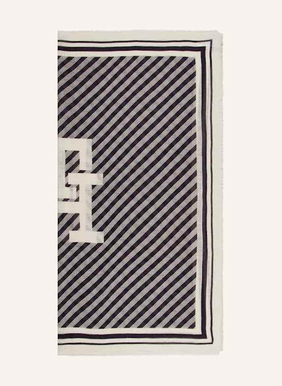 TOMMY HILFIGER Leinentuch DUNKELBLAU/ WEISS
