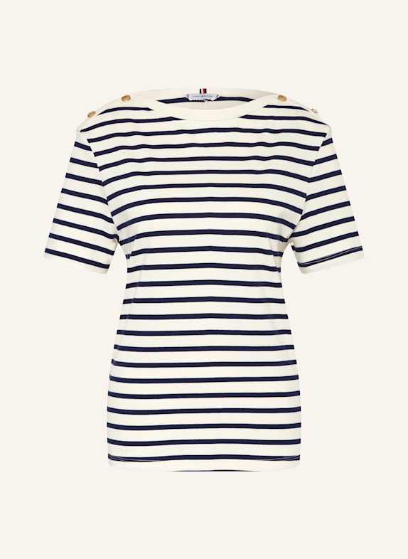 TOMMY HILFIGER T-Shirt ECRU/ DUNKELBLAU